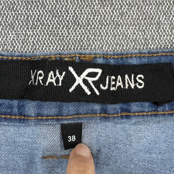 X Ray Mens Cargo Biker Slim Fit Casual Stretch Light Blue Denim Shorts 38 - Picture 7 of 12